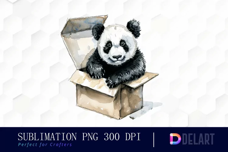 Panda In Box PNG Clipart