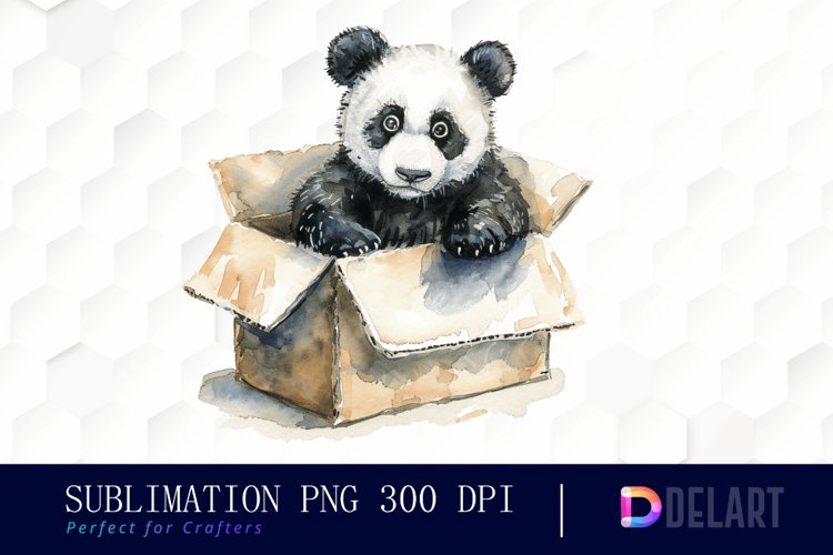 Panda In Box PNG Clipart