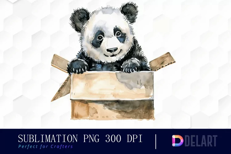 Panda In Box PNG Clipart