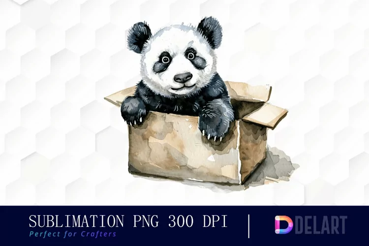 Panda In Box PNG Clipart