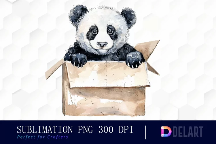 Panda In Box PNG Clipart