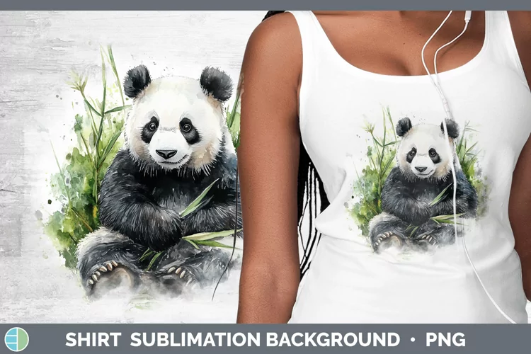 Watercolor Panda Shirt Sublimation Sublimation Background De