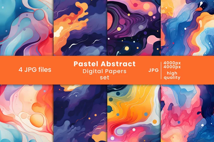watercolor abstract colorful digital papers and patterns