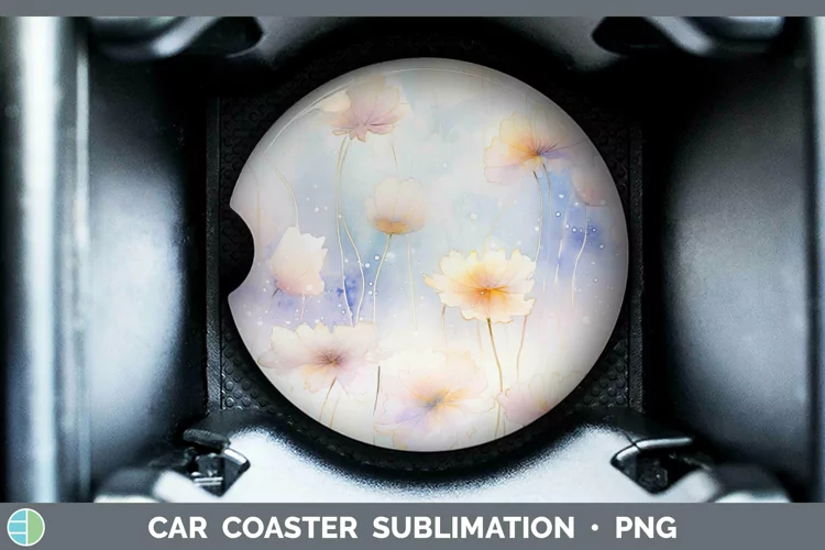 Watercolor Pastel Car Coaster Sublimation Coaster Designs