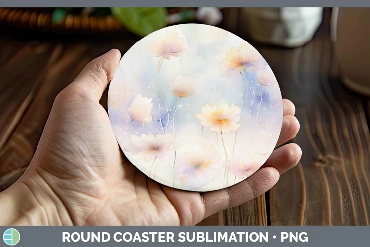 Watercolor Pastel Round Coaster Sublimation Coaster Designs