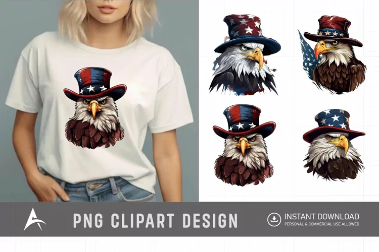 Watercolor Patriotic Eagles Clipart