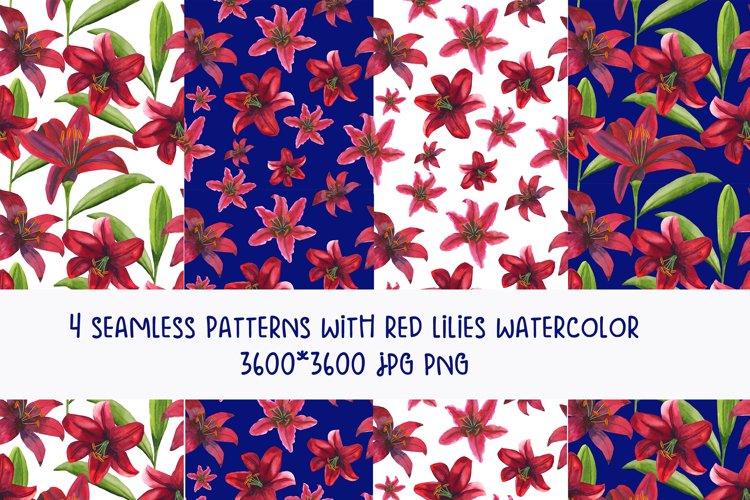 watercolor pattern  lilies