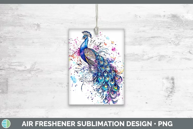Watercolor Peacock Air Freshener Sublimation Car Freshener D