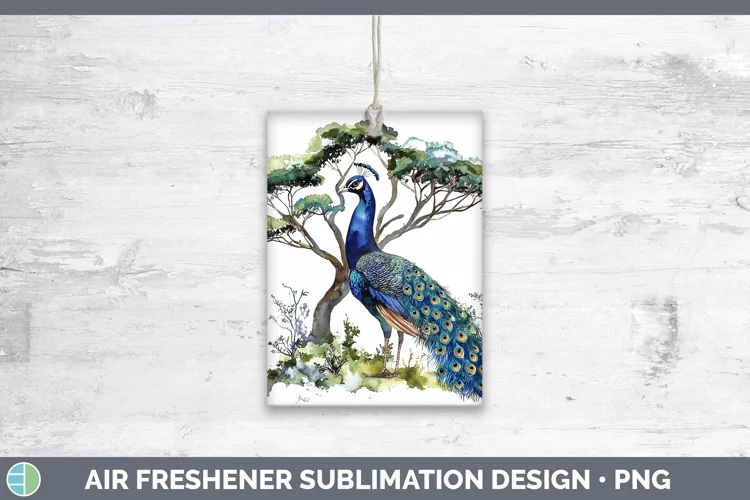 Watercolor Peacock Air Freshener Sublimation Car Freshener D
