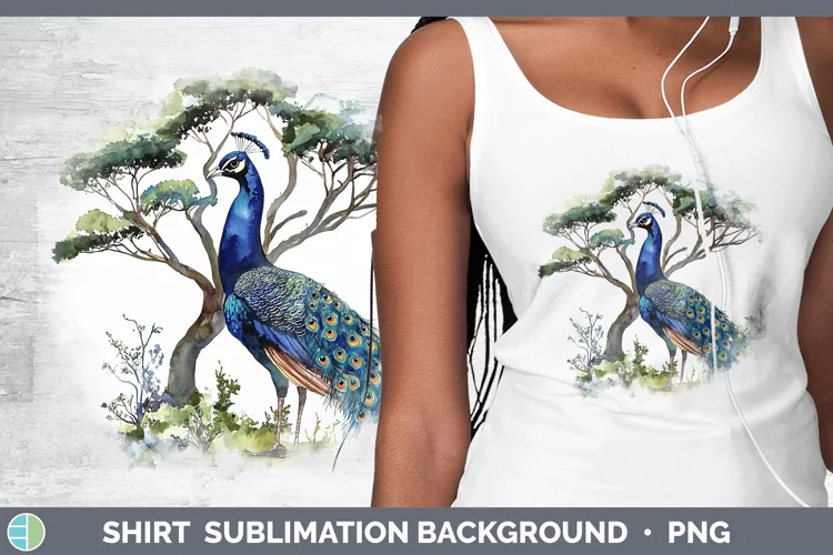 Watercolor Peacock Shirt Sublimation Sublimation Background