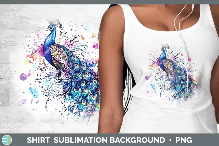 Watercolor Peacock Shirt Sublimation Sublimation Background