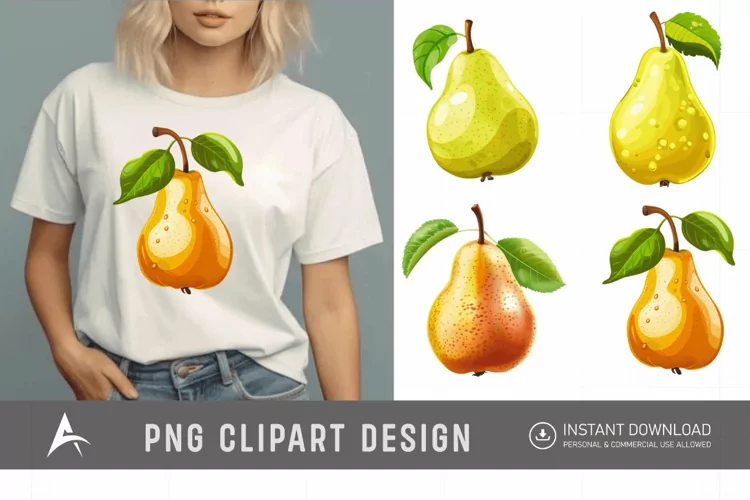 Watercolor Pear Clipart