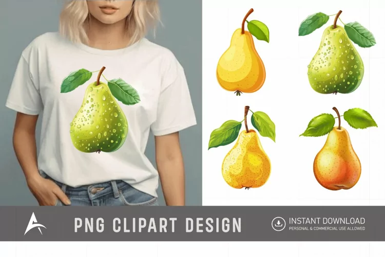 Watercolor Pear Clipart