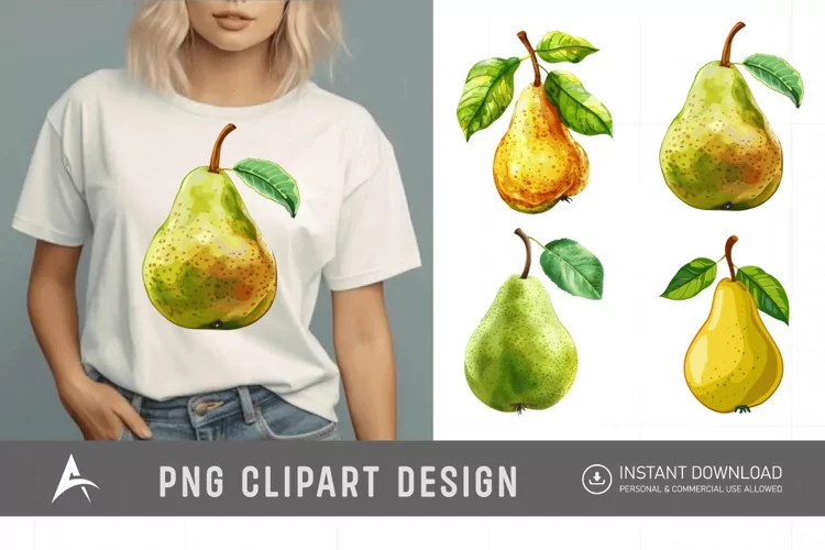Watercolor Pear Clipart