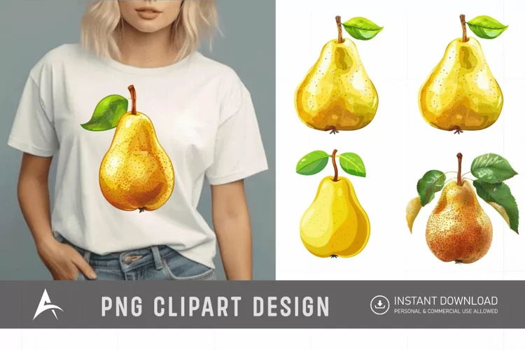 Watercolor Pear Clipart