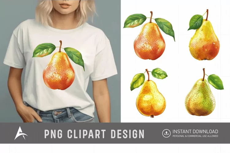 Watercolor Pear Clipart