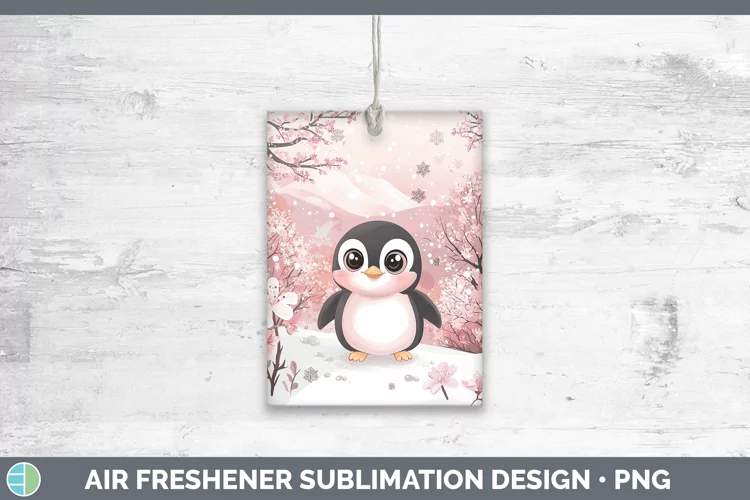 Watercolor Penguin Air Freshener Sublimation Car Freshener D