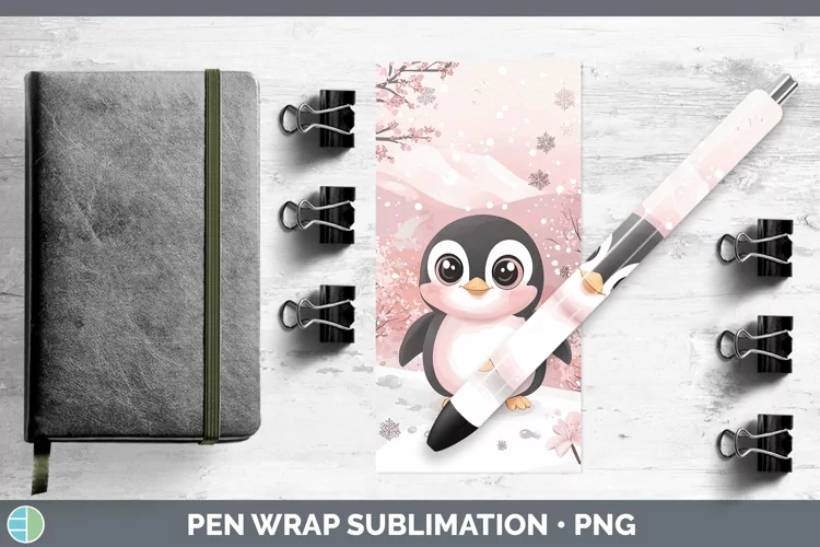 Watercolor Penguin Pen Wrap Sublimation Pen Designs