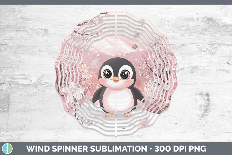 Watercolor Penguin Wind Spinner Sublimation Spinner Designs