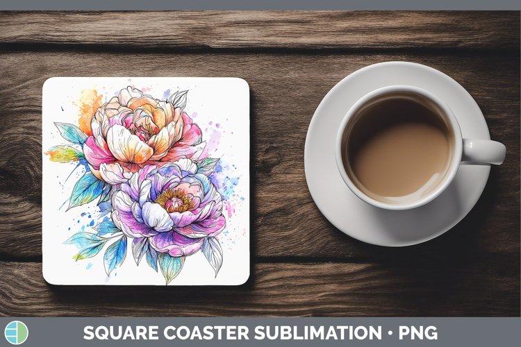 GorgeousWatercolor Square Coaster design.