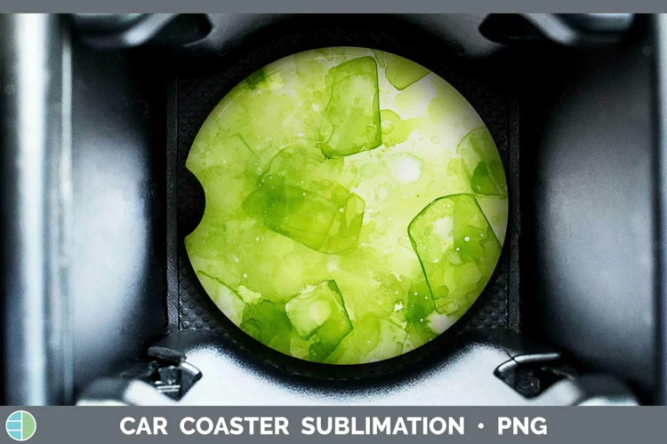 Watercolor Peridot Car Coaster Sublimation Coaster Designs