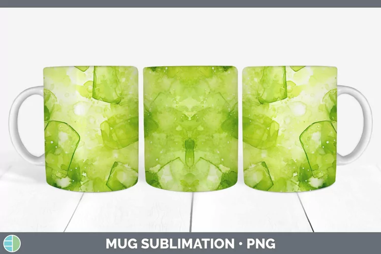 Watercolor Peridot Mug Wrap Sublimation Coffee Cup Designs