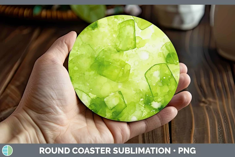 Watercolor Peridot Round Coaster Sublimation Coaster Designs