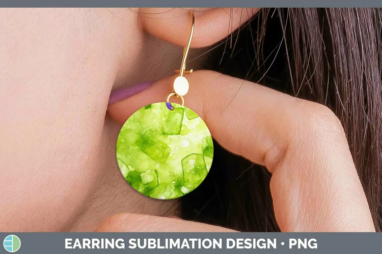 Watercolor Peridot Round Earrings Sublimation Earrings Desig