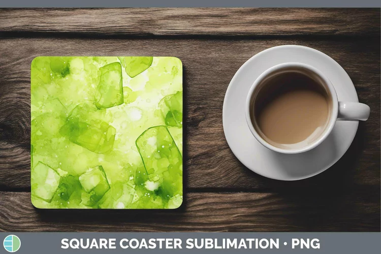 Watercolor Peridot Square Coaster Sublimation Coaster Design