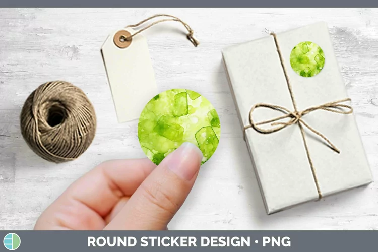 Watercolor Peridot Stickers | Round Labels Designs