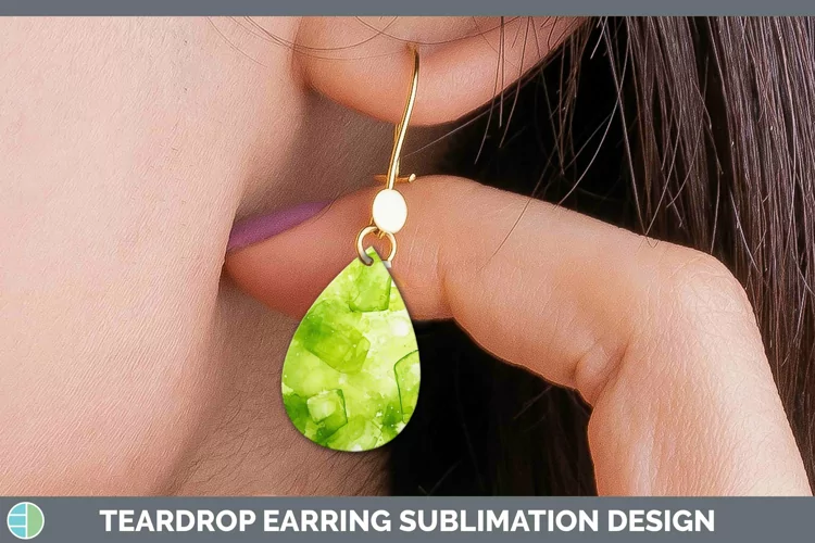 Watercolor Peridot Teardrop Earrings Sublimation Earrings De