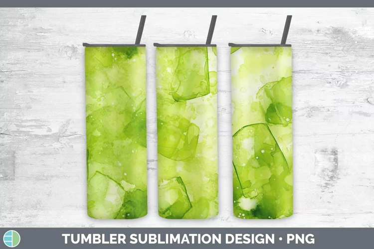 Watercolor Peridot Tumbler Sublimation 20 oz Skinny Tumbler