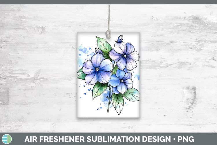 Watercolor Periwinkle Air Freshener Sublimation Car Freshene