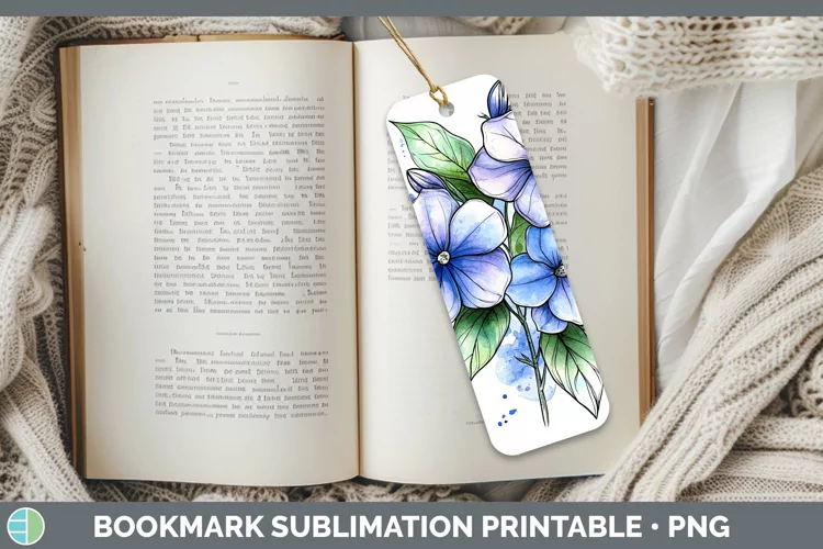 Watercolor Periwinkle Bookmark Sublimation Printable Designs