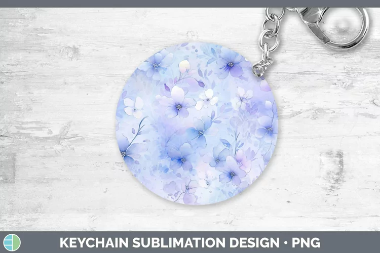 Watercolor Periwinkle Keychain Sublimation Keyring Designs