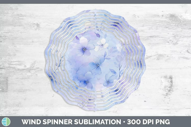 Watercolor Periwinkle Wind Spinner Sublimation Spinner Desig