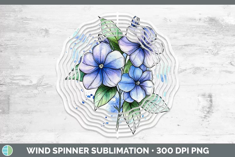 Watercolor Periwinkle Wind Spinner Sublimation Spinner Desig