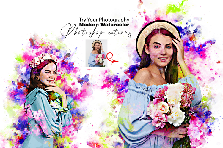 Modern Watercolor Photoshop Actions
