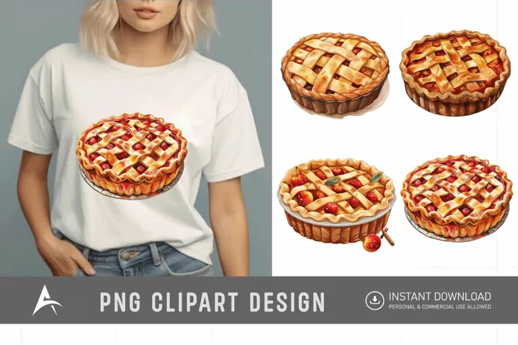Watercolor Pie Sublimation Clipart