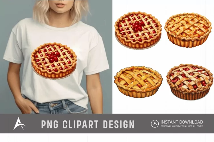 Watercolor Pie Sublimation Clipart