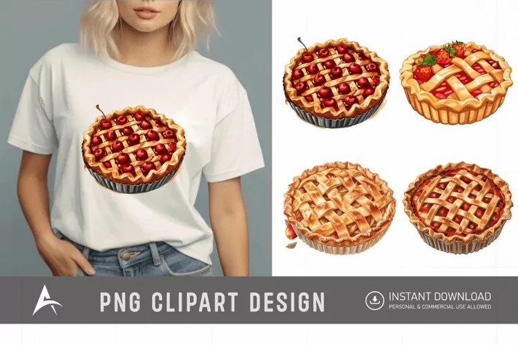 Watercolor Pie Sublimation Clipart