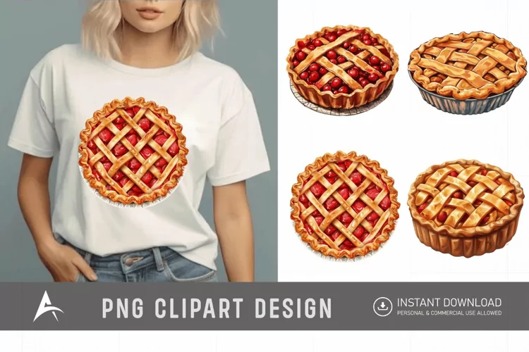 Watercolor Pie Sublimation Clipart