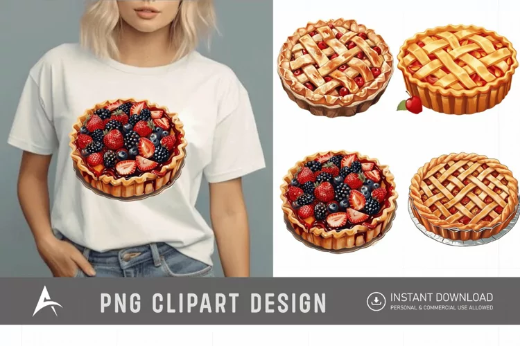 Watercolor Pie Sublimation Clipart