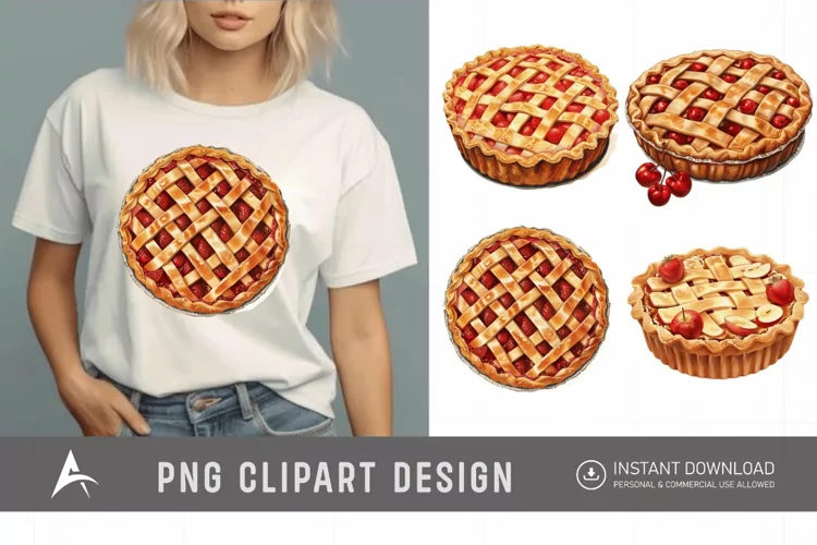 Watercolor Pie Sublimation Clipart