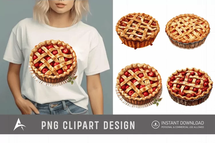 Watercolor Pie Sublimation Clipart