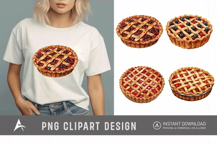 Watercolor Pie Sublimation Clipart