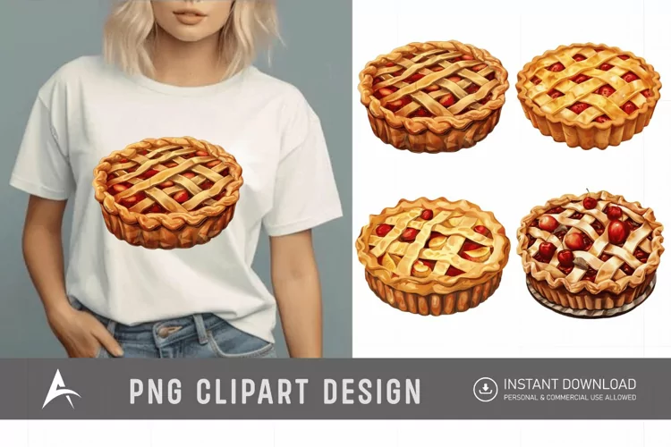 Watercolor Pie Sublimation Clipart
