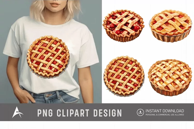 Watercolor Pie Sublimation Clipart