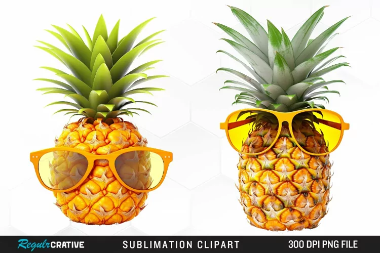 Watercolor Pineapple Graphics Clipart