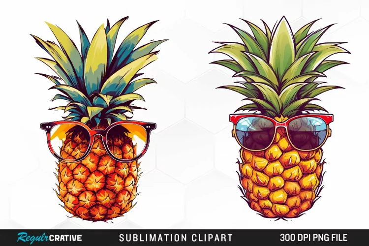 Watercolor Pineapple Graphics Clipart